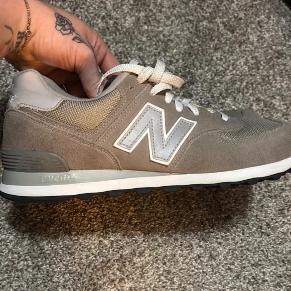 New Balance Men's Neutral Taupe Suede & Mesh Sneakers - Picture 6 of 7